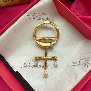 💋 Schiaparelli Iconic Lip + Venus Symbol Brooch 💋